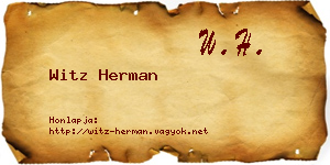 Witz Herman névjegykártya
